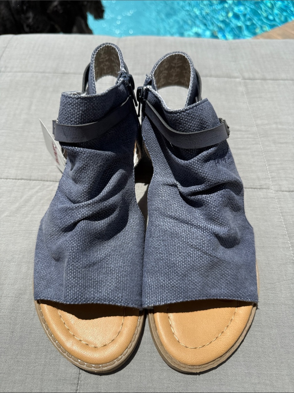 Blowfish Navy Blue Open-Toe Sandal Boots
